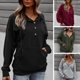 thumbnail image 3 of Sudadera con capucha suelta para mujer, con hombros caídos, manga larga, bolsillo, sudadera con capu Abanopi borgoña/Pequeña, 3 of 7