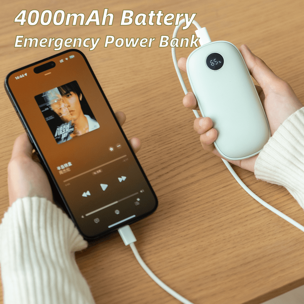 4000mAh Hand Warmer Rechargeable Electric Portable Pocket Heater Chemical Hand and Foot Warmer, 1-Pack
