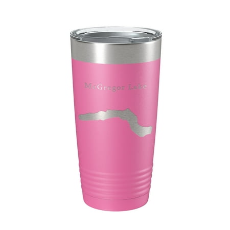 

McGregor Lake Map Tumbler Travel Mug Insulated Laser Engraved Coffee Cup Montana 20 oz Pink