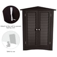 thumbnail image 6 of Spaco Bathroom Corner Storage Freestanding Floor Cabinet with Shutter Door-Brown, Bathroom Storage Cabinet for Entryway Storage, Home Office Furniture, 6 of 7