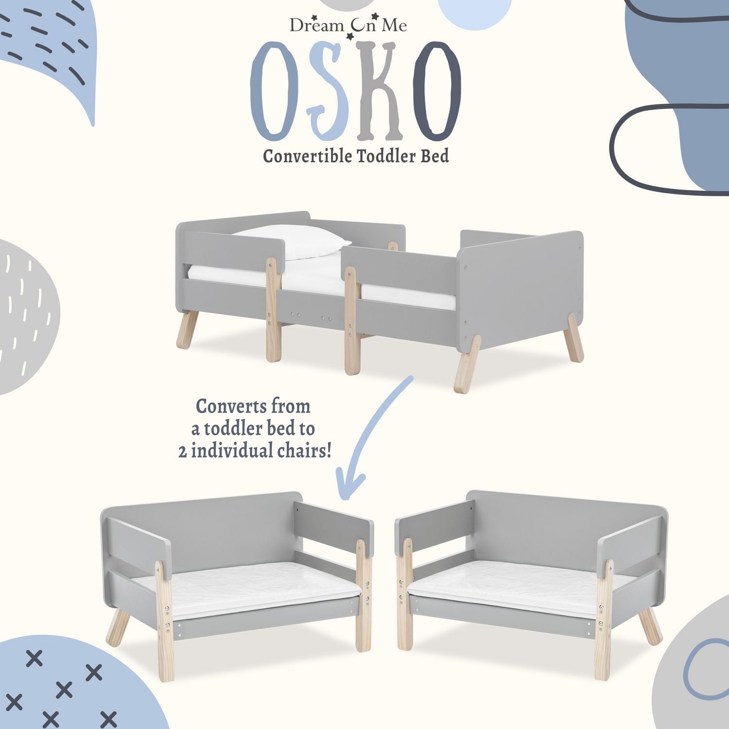 Dream On Me Osko Convertible Toddler Bed