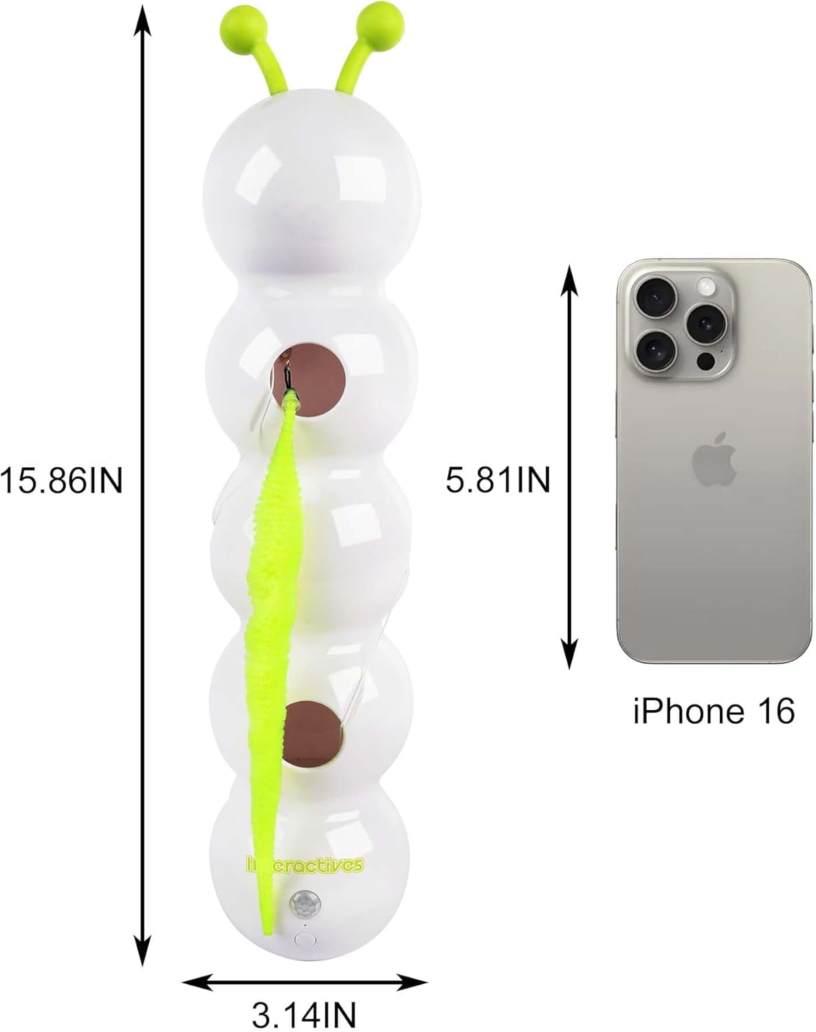 All For Paws Interactive Cat Teaser Toy, USB Rechargeable – Automatic Whack-a-Mole Toy with Suction Cups, Motion-Activated Cat Wand, Enrichment Toy for Indoor Cats & Kitties