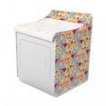 thumbnail image 2 of Valentine's Day Washer Cover, Romantic Cartoon Teddy Bears Holding Hearts Blooming Roses with Love Texts, Easy to Use Bathroom Accent Fabric, 29" x 28" x 40", Multicolor, by Ambesonne, 2 of 3