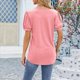 thumbnail image 4 of Blusas Tipo Túnica para Mujer, Informales, con Cuello en V, Corta, Blusas de Verano con Mangas Abullonadas y Volantes. Rosa S, 4 of 9
