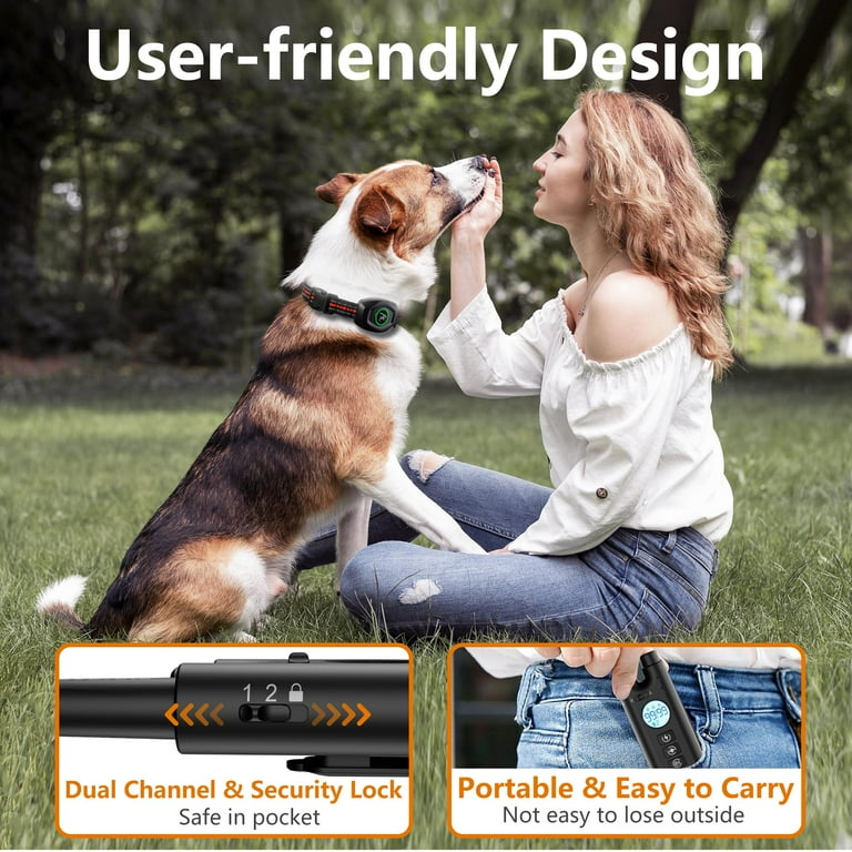 Sunnycome 2Pcs Dog Training Collar,2-in-1 Auto Anti-bark Remote