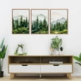 thumbnail image 2 of Watercolor Mountain Range Framed Canvas Wall Art Set, Green Forest Tree Wall Decor, Woodland Nursery Wall Painting, Modern Wilderness Art Print for Living Room, Bedroom, Office-16 x24 x3, 2 of 6