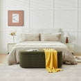 thumbnail image 6 of Comfort Stretch 45x16.5 Inch Green Teddy Storage Ottoman Bench,Oval Footrest with Anti-Slip Legs, 6 of 8