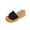 Black, variant on Platform Slip on Espadrille Sandals for Women Wedges Slides Bohemia Sandals Flatform Open Toe Beach Sandals Brown 9
