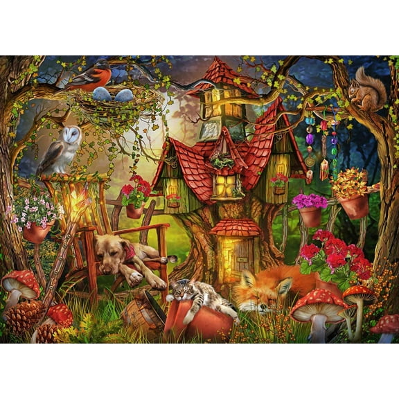 Vermont Christmas Company Sleepy Time Jigsaw Puzzle - Fully Interlocking & Randomly Shaped 1000 Piece Jigsaw Puzzles for Adults - Durable Adult Jigsaw Puzzles for The Whole Family (26 5/8" x 19 1/4")