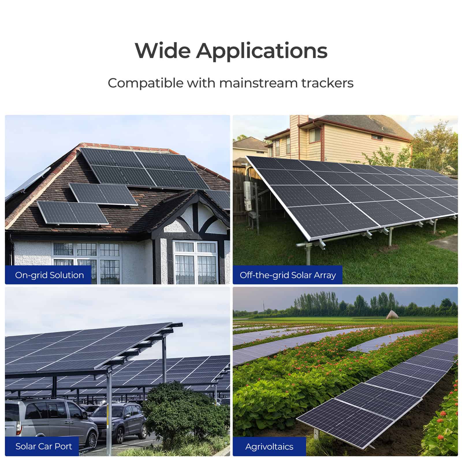 Renogy 6-Pack 450W Bifacial Monocrystalline Solar Panels, 12/24V PV Power Charger for Off-Grid Applications