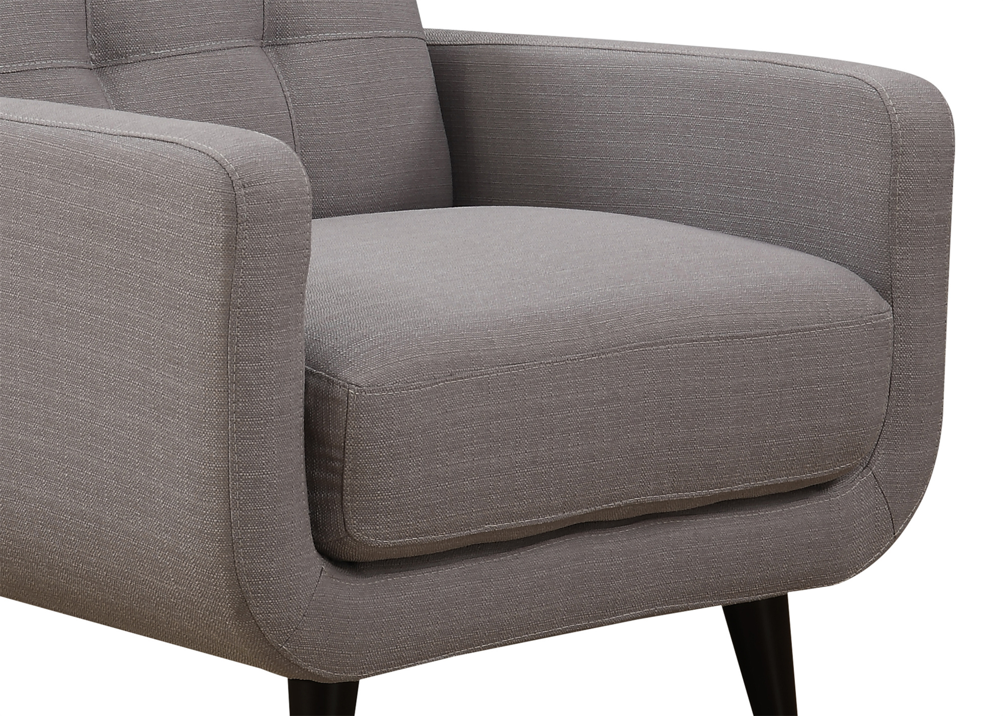 AC Pacific Upholstered Crystal Mid-Century Arm Chair, Gray
