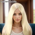 thumbnail image 4 of Unique Bargains 1 Pc Straight Long Hair Hair Wig High Temperature Fiber 26in Human Wig Gold Tone for Women, 4 of 6