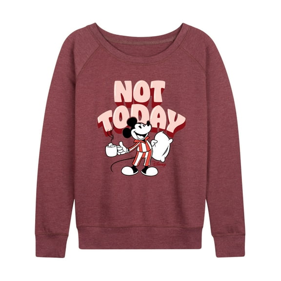 Disney - Mickey & Friends - Mickey Staying in for the Day - Not Today - Women's Lightweight French Terry Long Sleeve Shirt