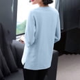 thumbnail image 5 of FRSASU T-Shirts for Women - Short Sleeve Basic Tees Solid Color Soft Crew Neck Loose Trendy Summer Casual Tops Blue, 5 of 7
