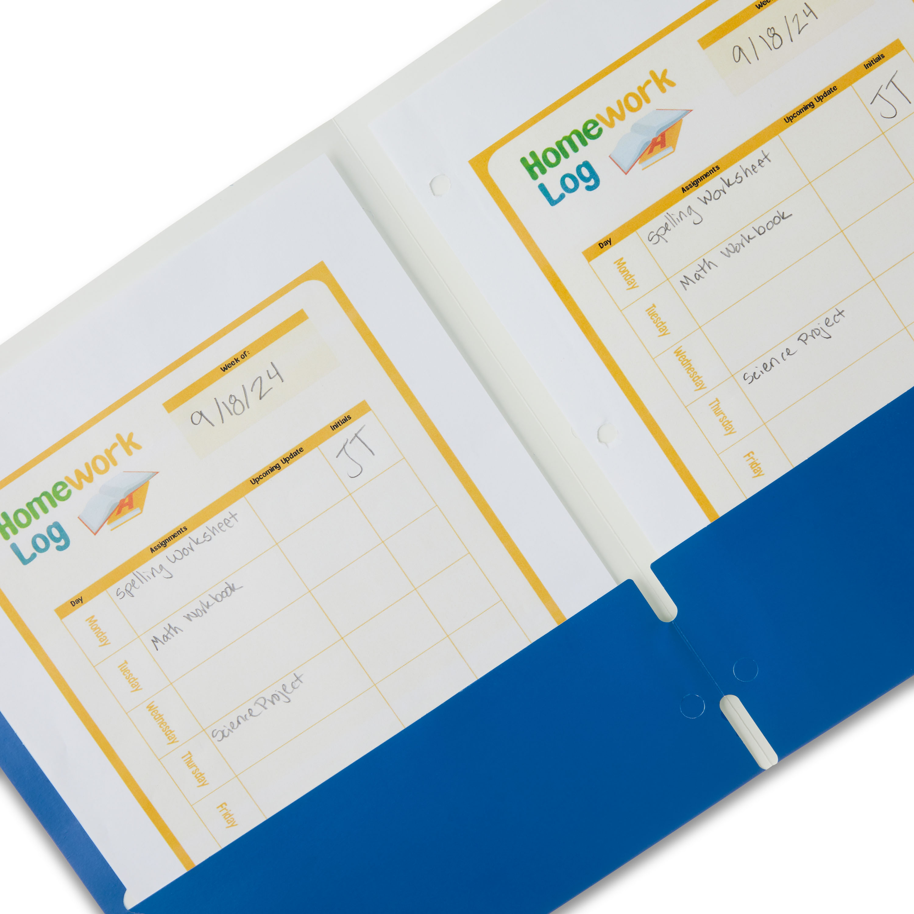 Carpeta de papel Pen+Gear azul tamaño carta con 2 bolsillos 5