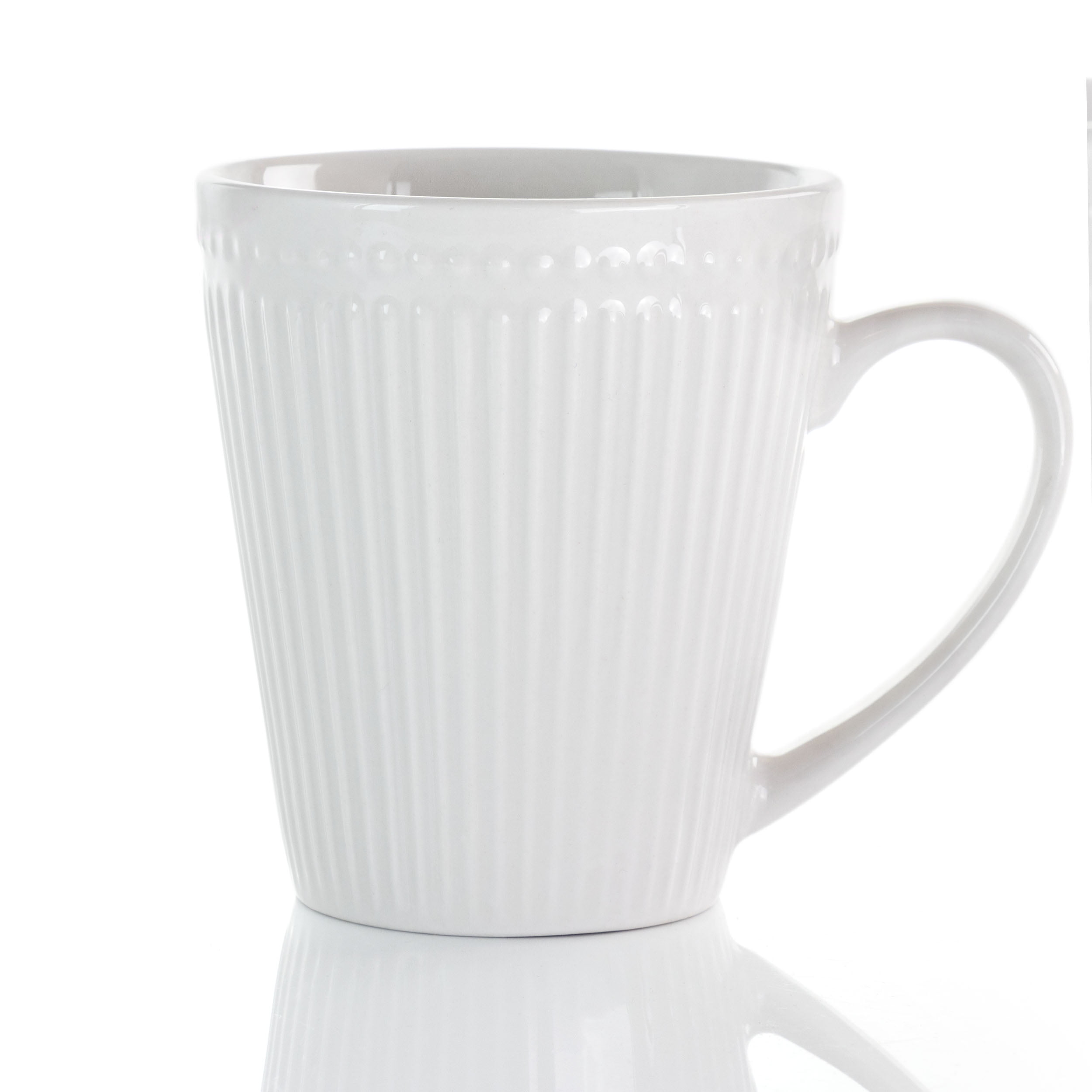Elama Madeline 12 Piece Porcelain Mug Set in White