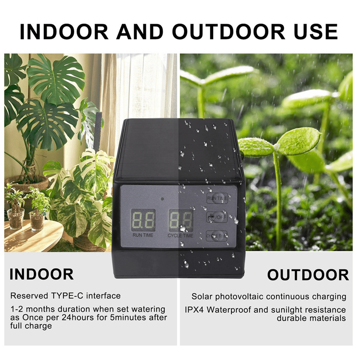 Solar Timed Automatic Watering Device, Smart Watering Device, Gardening Lazy Flower Pot Plant Drip Irrigation System