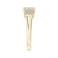 thumbnail image 3 of ANGARA Natural Cushion Frame Diamond Three Stone Ring in 14K Yellow Gold for Women (Size-3.5mm| Color-K| Clarity-I3) | April Birthstone, Anniversary, Jewelry Gift for Women | Natural Diamond Ring, 3 of 8