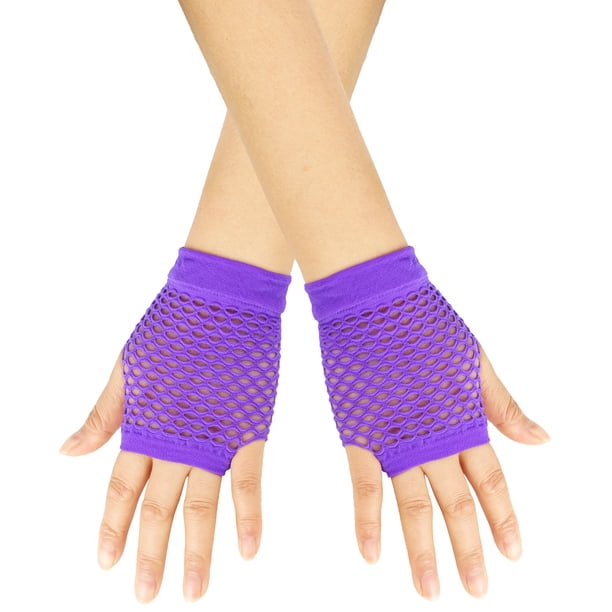 OTPEH Guantes cortos de red sin dedos para las mujeres, malla de red de pescado, emo OTPEH Guantes cortos de red sin dedos para las mujeres, malla de red de pescado, emo