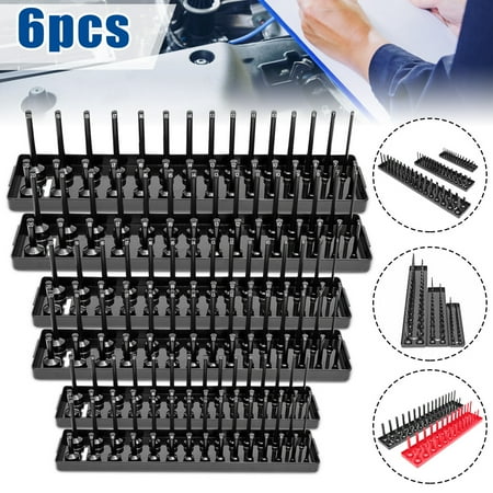 Shelf Storage Tray Winksoar 6Pcs Slot Socket Rack Storage Tray Holder Shelf Organizer 1/4'' 3/8' 1/2' ()