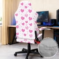 thumbnail image 6 of Whosucclay Pink Love Heart Print Gaming Chair Slipcovers, Stretchable Office Chair Cover 4 Pcs Computer Desk Chairs Covers with Armrest Covers, Rotating Armchair Protector Cover, 6 of 8