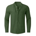 thumbnail image 3 of CONZONE Mens Cotton Linen Shirts Long Sleeve Buttons Down Shirts for Men Trendy Solid Color Lapel Soft Lightweight Summer Tops, 3 of 5