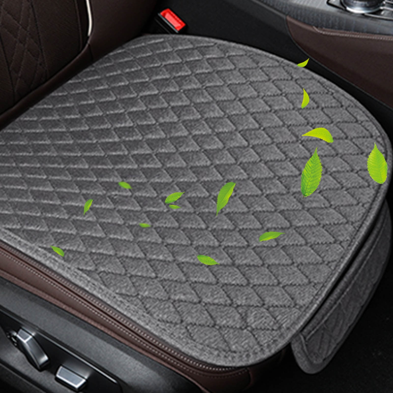 Yatlte Linen Car Seat Covers Cushion with Storage Pocket, Luxury Include Front Car Seat Protector and RearCar Seat Cushion, Compatible with 95% Vehicles, Fit for Cars Truck SUV