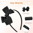 thumbnail image 4 of Diademas con lazo, diadema con lazo, moda antideslizante, negro de 0,35 pulgadas de ancho, diadema con lazo, para niñas y mujeres, 4 of 7