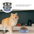 thumbnail image 4 of Miangastore Pet Food Holder Stainless Steel Gray with Paw and Bone Pattern 2Pcs, 4 of 9