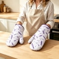 thumbnail image 5 of Oven Mitts and Pot Holder,Floral Print Oven Gloves and Heat Shield for Home Daily Baking Cooking Prep, 5 of 7