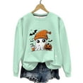 thumbnail image 2 of Neewe Crewneck Halloween Sweatshirt Women Round Neck Casual Oversized Pullover Hoodies Long Sleeve Blouse Tops, 2 of 9