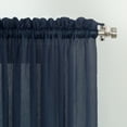 thumbnail image 2 of No. 918 Jillian Crushed Voile Sheer Rod Pocket Curtain Panel, 51" x 84", Navy Blue, 2 of 7