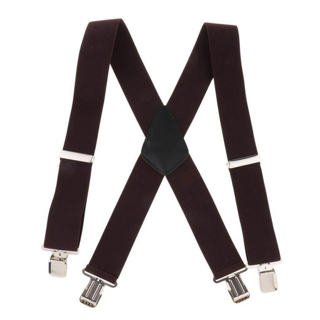 Bretelles avec Attaches Robustes & X Bretelles Réglables clip pour Hommes x-back Bretelles x-back Sangles pour Adultes Café