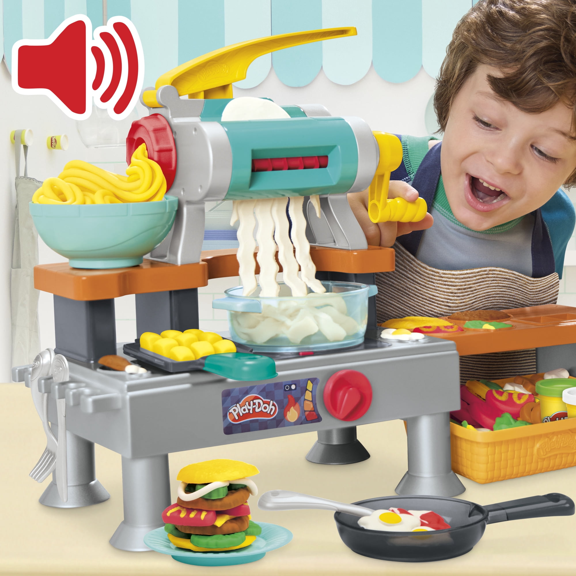 Play-Doh Super Sizzlin' Kitchen Playset with Toy Cooking Sounds for Kids Ages 3 and up