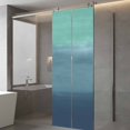 thumbnail image 4 of Teal Blue Ombre Window Privacy Film, Modern Abstract Art Texture Static Cling UV Sun Blocking Tint Film Heat Control Windows Films for Bedroom Bathroom, Window Stickers 29.5"x78.7", 4 of 8