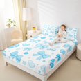 thumbnail image 4 of Erosebridal Love Heart Bowknot Queen Sheet Sets for Boys Girls, Cute Stars Print Bed Set, 4 Pieces, 4 of 6