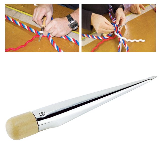 Cuerda de acero inoxidable Spicing Fid Spike para YATE BOAT Navegación Herramienta de fabricación de sedal de pesca 380 mm Soledad punta de empalme de cuerda