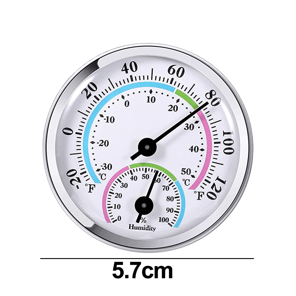 Hgycpp Indoor Outdoor Thermometer Hygrometer 2 in 1 Temperature Humidity Gauge Analog, Size: 57x57x12mm/2.2x2.2x0.5 inch, Green