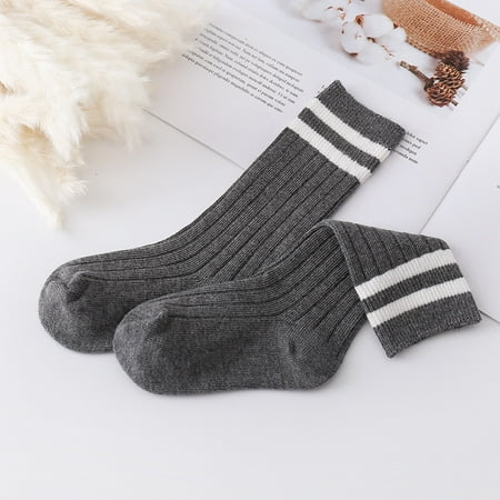 

Children s Stockings Vertical Stripe Thread Solid for Kids Student Socks