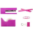 thumbnail image 2 of JAM Office Starter Kit, Pink, 5/Pack, Stapler, Tape Dispenser, Staples, Paper Clips & Binder Clips, 2 of 3