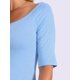 thumbnail image 5 of INSPIRE CHIC Camisetas de Cuello Barco para Mujeres de Manga Corta Ajustadas Suaves T-Shirt L Azul Claro, 5 of 6