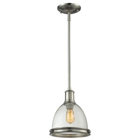 Z-Lite Mason 1 Light Mini Pendant in Brushed Nickel