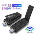 thumbnail image 2 of Adaptador Wifi AX5400 Tarjeta de Red USB Dongle de Bandas Wifi 6e para PC de Escritorio, Portátil, 10 11, Controlador Gratuito, 2 of 5