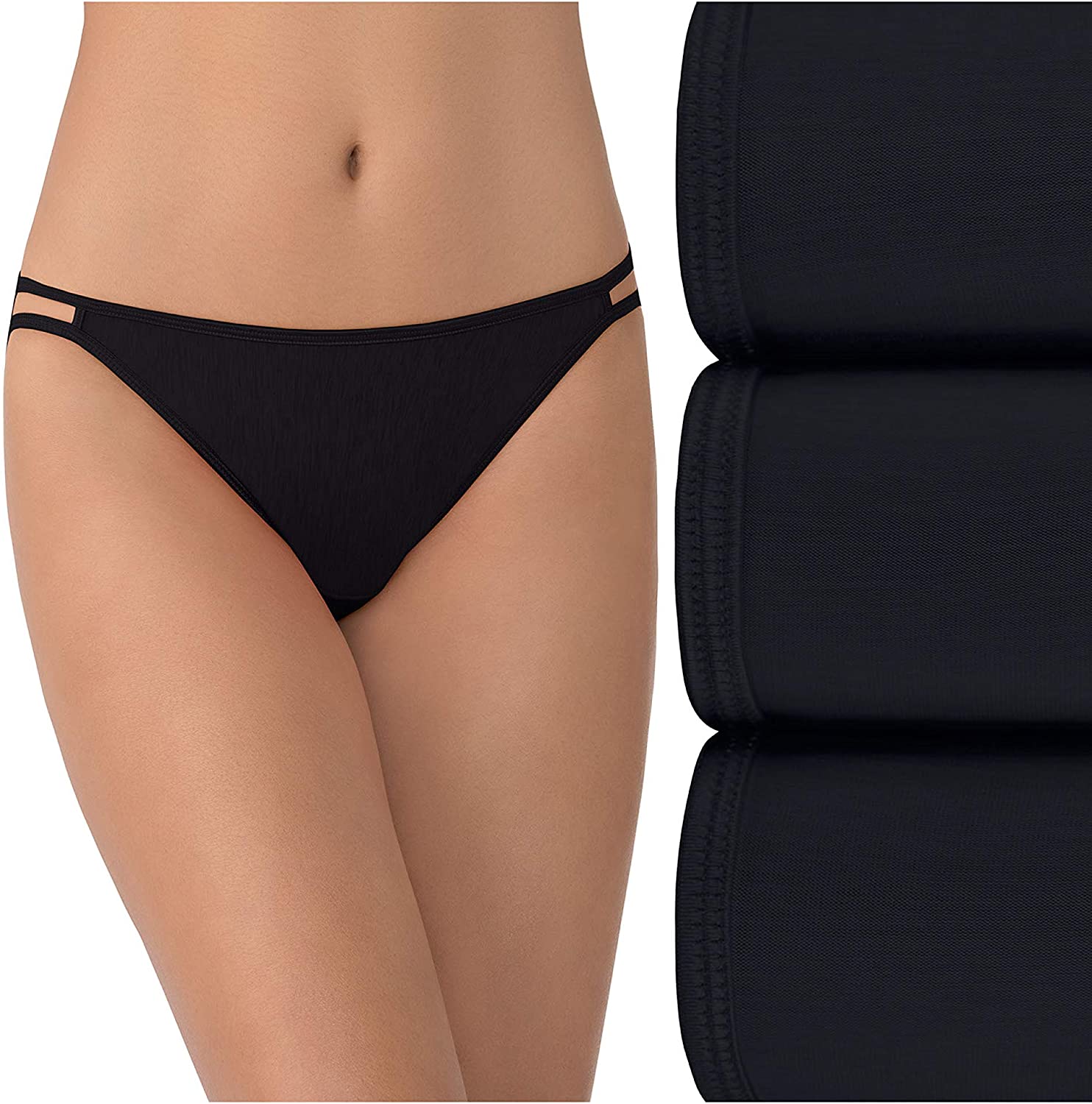Regular /& Plus Size Vanity Fair Womens Illumination String Bikini Panties