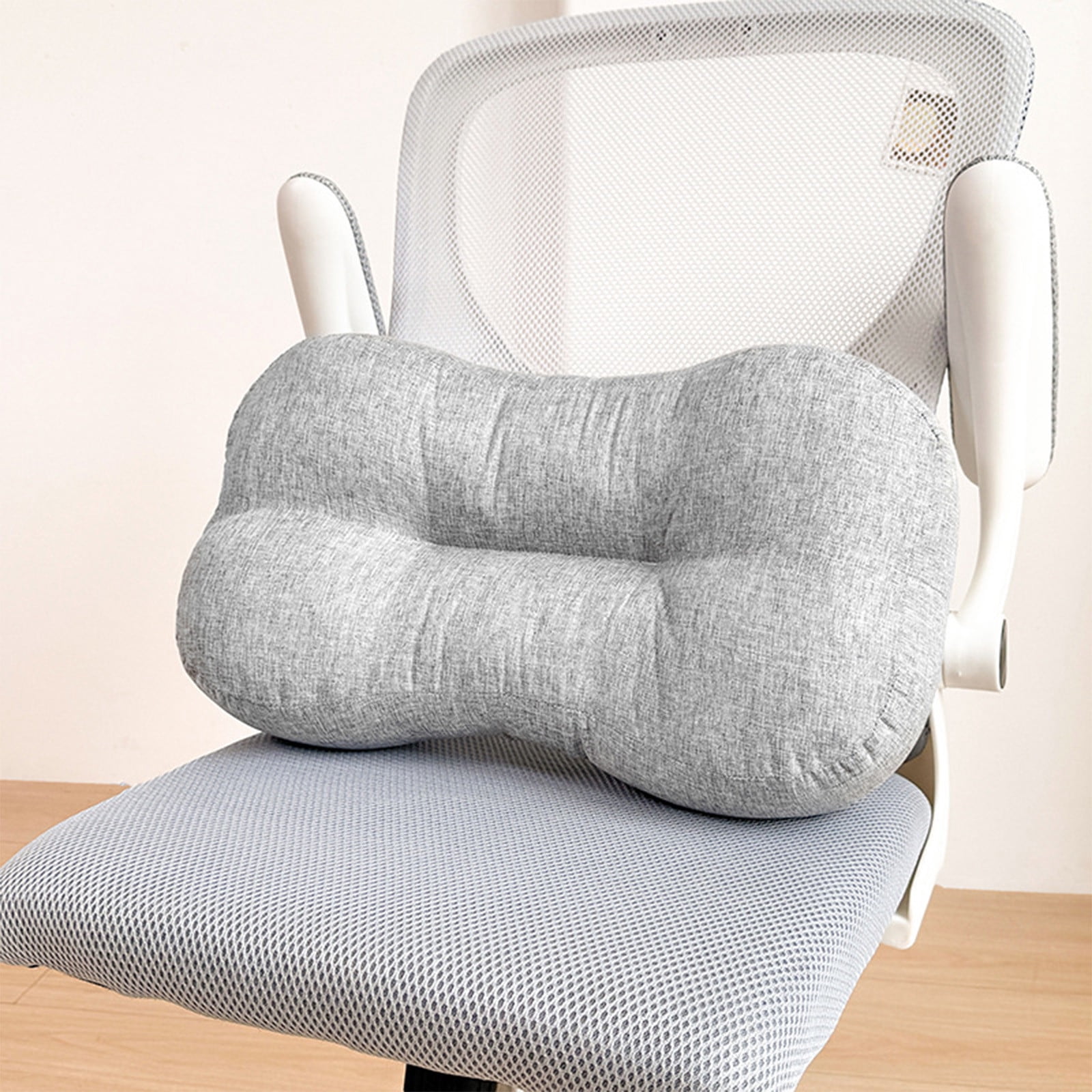 LHNFT Ergonomic Butterfly-Shaped Neck Pillow, Contoured Cervical Support Pillow for Neck Pain Relief, Soft Linen-Feel Pillow for All Sleeping Positions