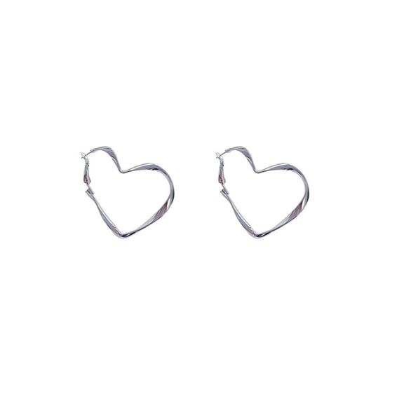 DESIGNICE Earrings,Silver Needle Large Hoop Design Stud Earrings for Women,French Chic Luxe Style Flat Back Earrings,Style6