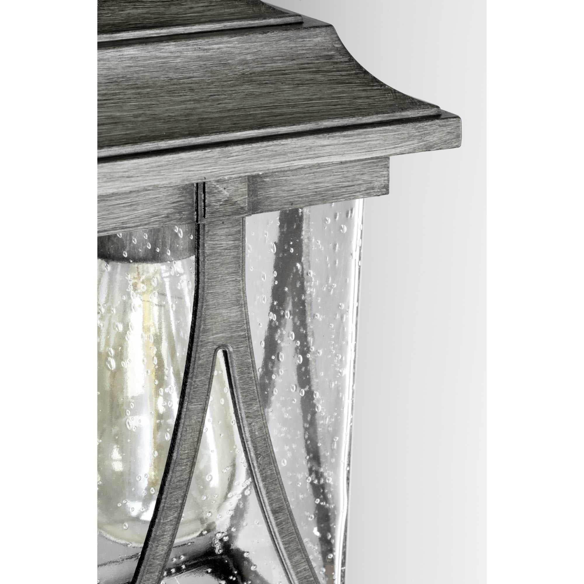 Progress Lighting, Abbott Collection, 1-Light Outdoor Post Lantern, Antique Bronze, Seeded Glass Shade