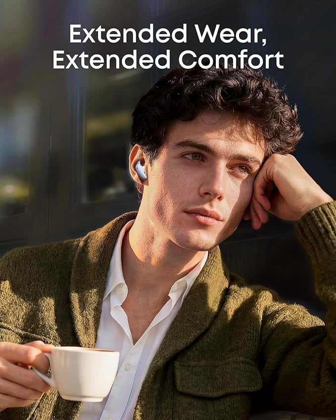 Soundcore by Anker Liberty Buds, Semi-in-Ear Earbuds, with Real-Time Adaptive ANC, Spatial Audio, 30H Playtime, Fast Charging, Translation, Wireless Bluetooth Headphones
