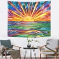 thumbnail image 2 of Sun Tapestry Wall Hanging, Blacklight UV Reactive Black Light Tapestries Boho Retro Funny Colorful Rainbow for Bedroom Aesthetic Home Room Decor (Sun Black Light, 70''''x90''''), 2 of 6