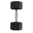 thumbnail image 2 of Hex Dumbbells PVC Coated Cast Iron Hex Black Dumbbell Free Weights for Exercises, 15lbs, 2 of 7